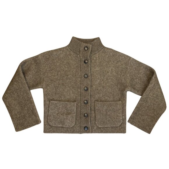 SEZANE Thais Jacket Wool Mohair Dark Taupe $235 NWT M - Picture 2 of 6